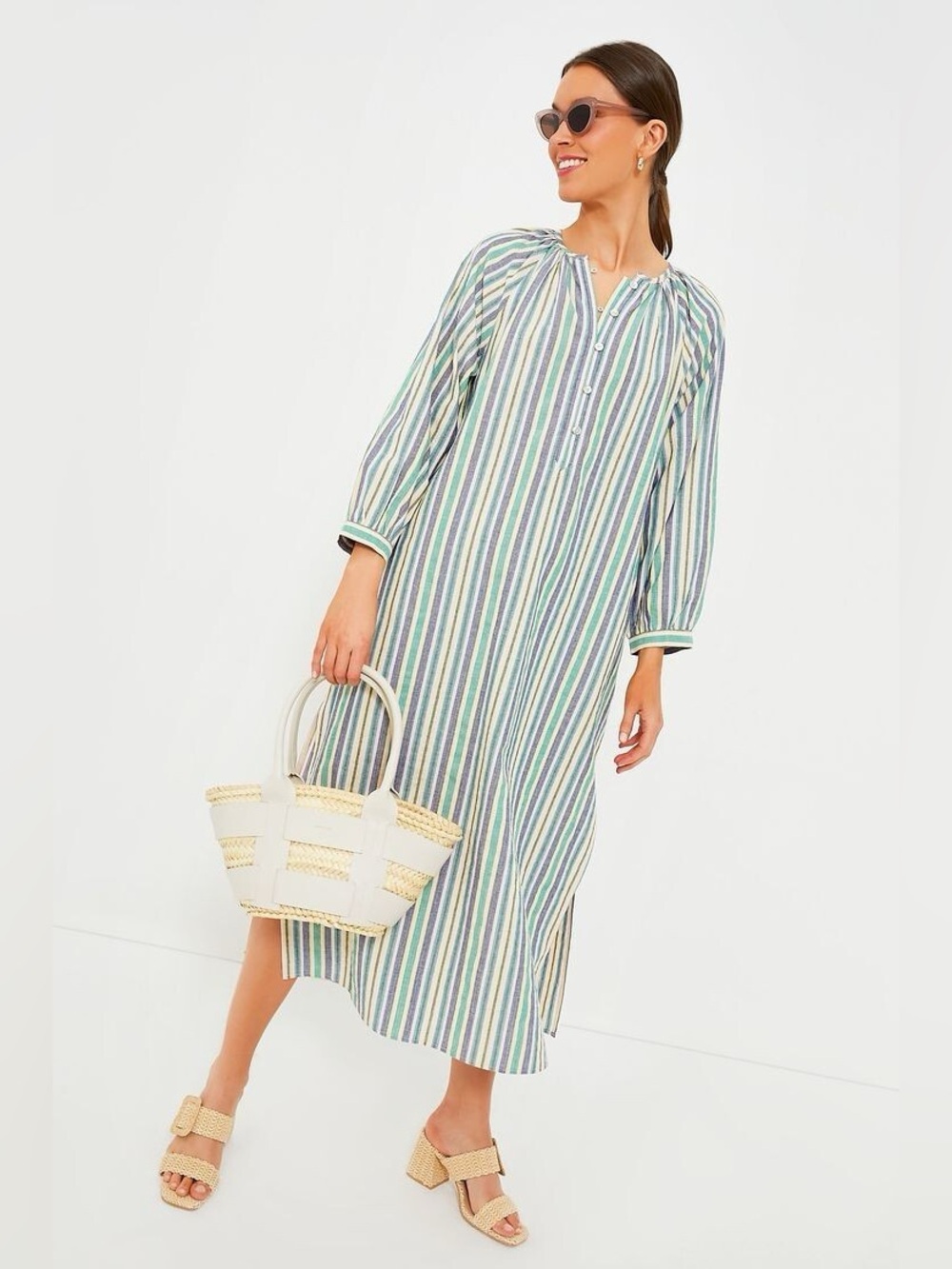 TUCKERNUCK Pomander Place Heidi Maxi Dress Medium Zephyr Stripe Resortwear Boho